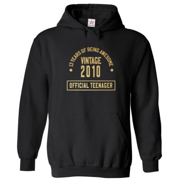 13 Years OF Being Awesome Vintage 2010 Official Teenager Unisex Kids & Adult Pullover Hoodie									